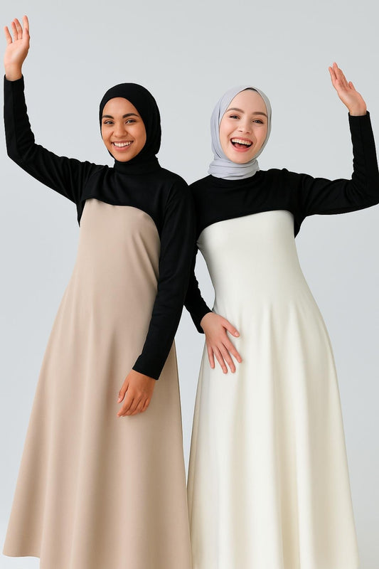 2'li Paket Siyah Dik Yaka Boyunluklu Kolluk