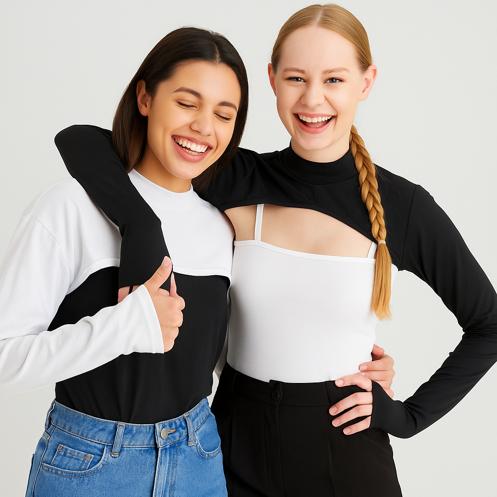 Boyunluklu kolluk ile tamamlanan tesettür kombin önerisi