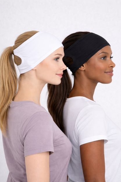 2'li Paket Spor Bone Bandana - Siyah ve Beyaz