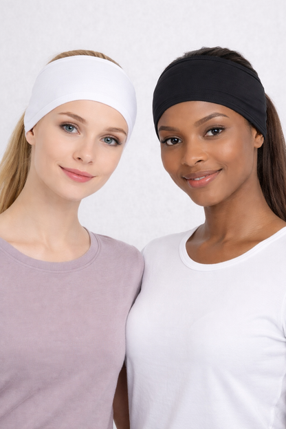 2'li Paket Spor Bone Bandana - Siyah ve Beyaz