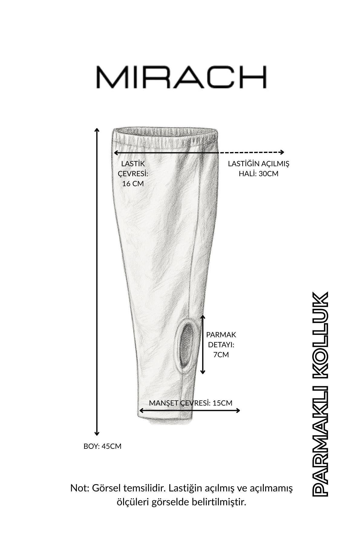 3'lü Paket Parmak Detaylı Lastikli Kolluk Seti - Beyaz, Siyah, Gri