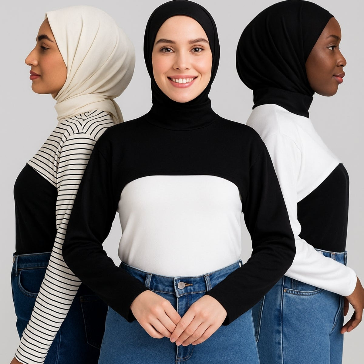 Boyunluklu kolluk modeli ile tesettür giyimde tamamlayıcı parça