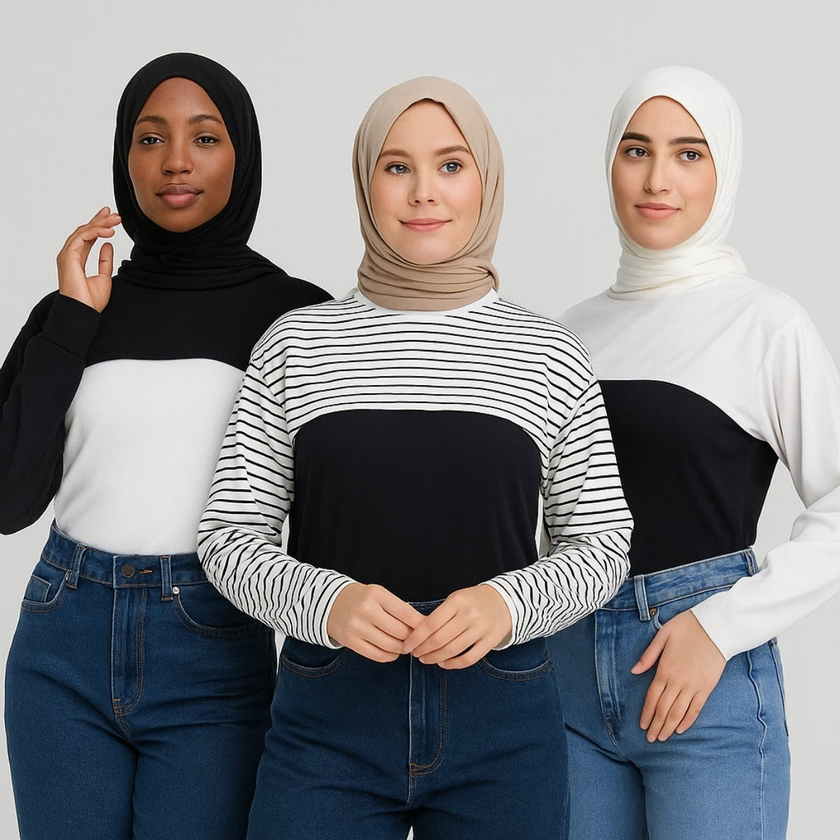 Tesettür boyunluk ve kolluk kombinasyonu ile şık ve pratik kullanım