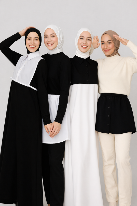 4-Pack Shirt Collar and Shirt Skirt Set