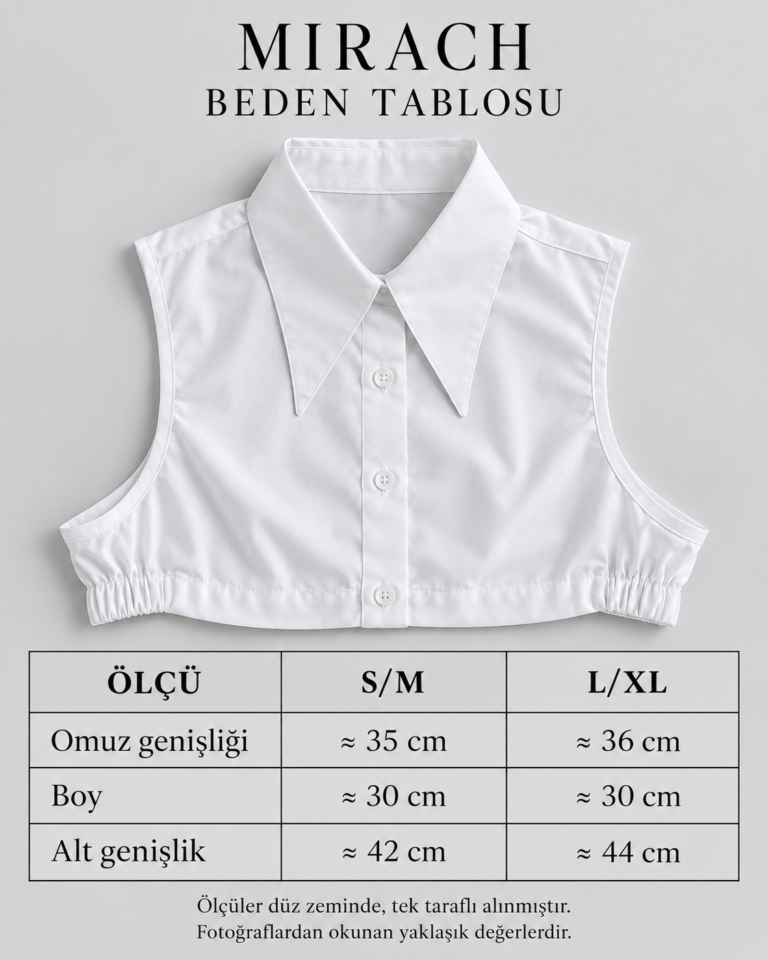 Penguen nakışlı yaka beden tablosu