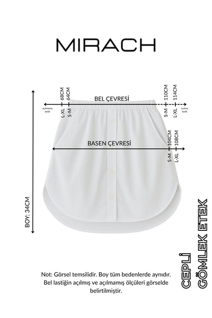MIRACH Curve Büyük Beden 2'li Paket Cepli Gömlek Etek