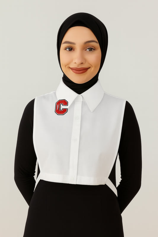 Shirt Collar with Letter C Detail - White 