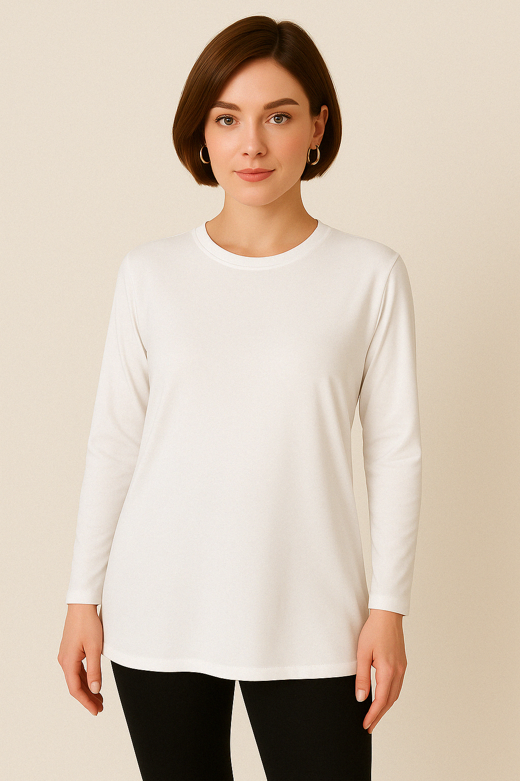 Uzun Kollu Tunik (Bandana Hediyeli) - Beyaz