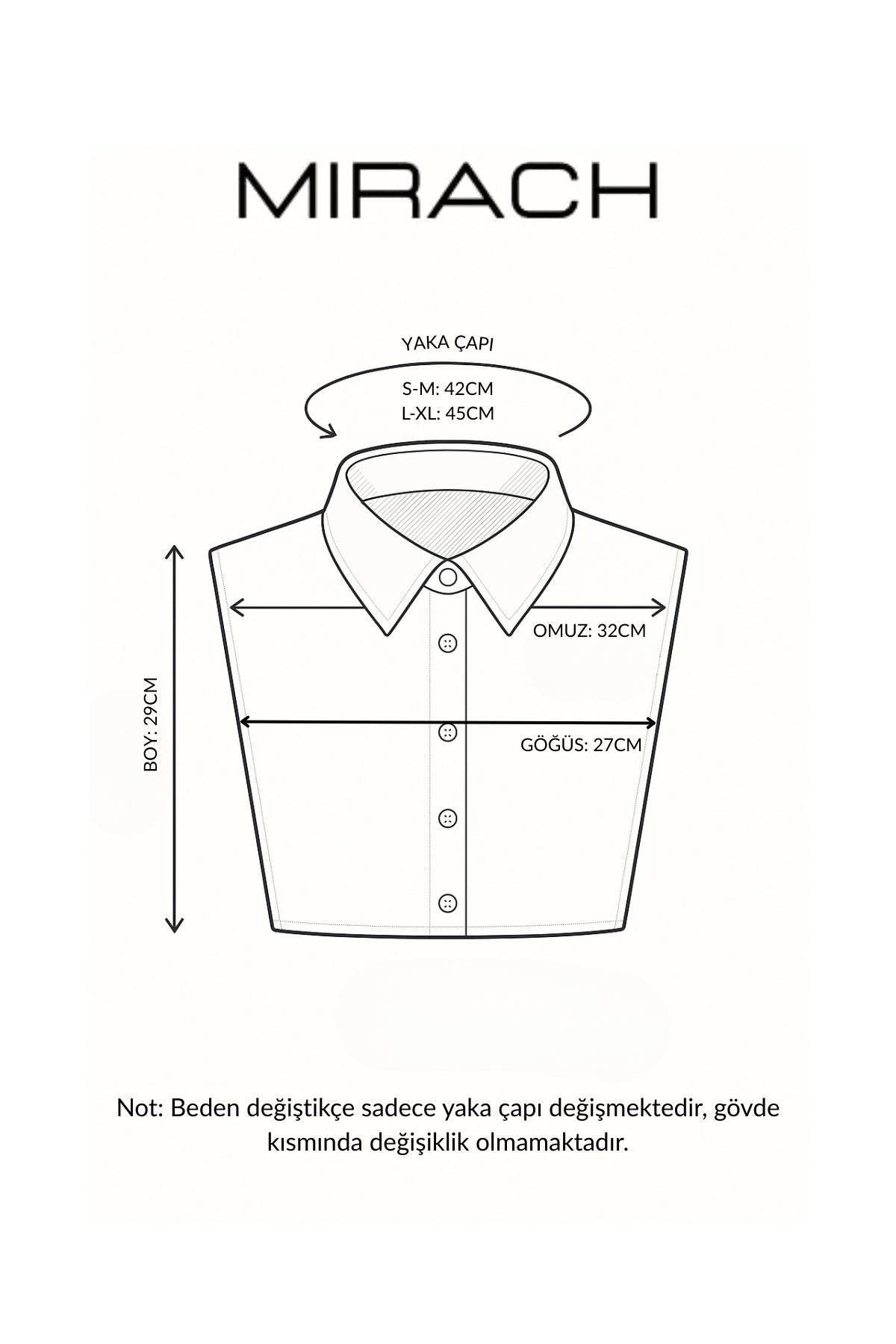 Klasik Gömlek Yakası Siyah Takma Yaka