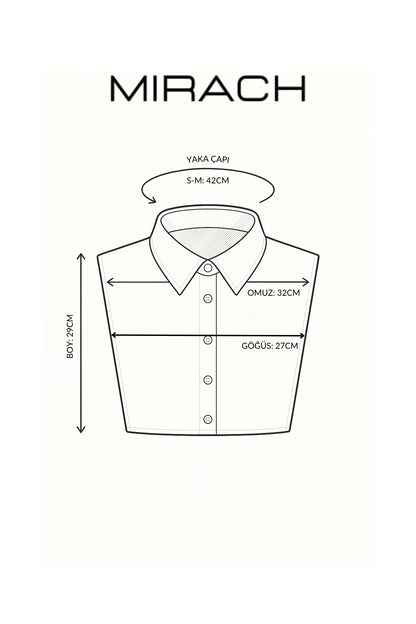 Lace and Leather Detail Shirt Collar - White