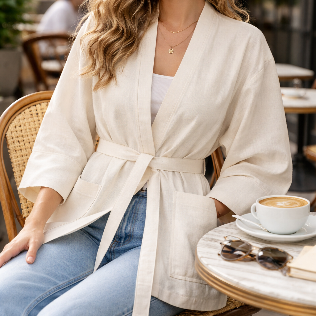 beyaz tunik tesettür kombin için ideal uzun tunik