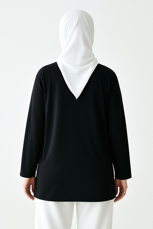 Uzun Kollu Tunik (Bandana Hediyeli) - Siyah