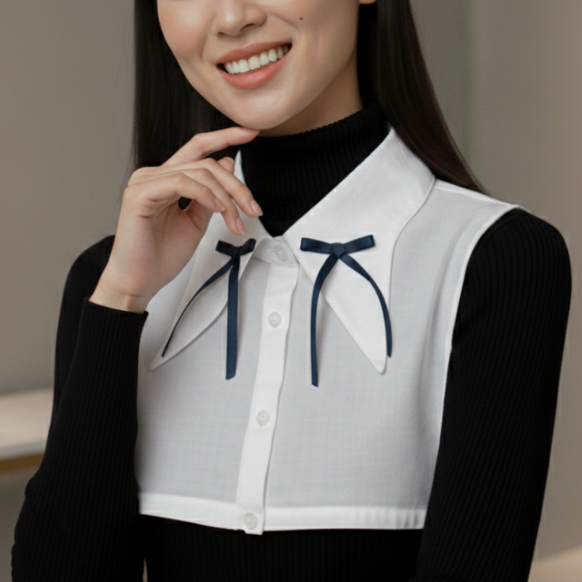 Kadın sahte gömlek yakası, yarım gömlek yakası modern tasarım