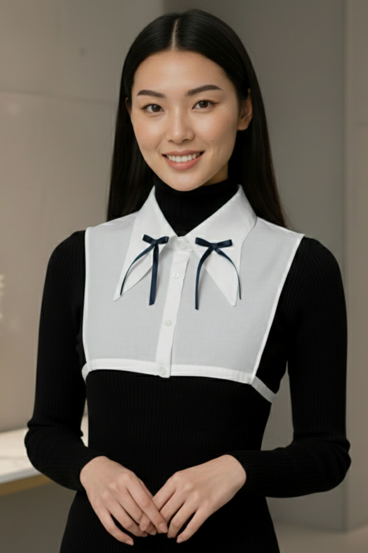 Gömlek yaka çeşitleri arasında öne çıkan beyaz sahte yaka modeli