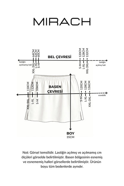 2'li Paket Beyaz Yırtmaçlı Etek ve Dik Yaka Kolsuz Boyunluk Seti