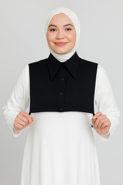 Sivri Yakalı Gömlek Yakası - Siyah