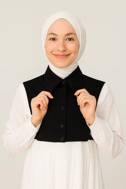 Sivri Yakalı Gömlek Yakası - Siyah