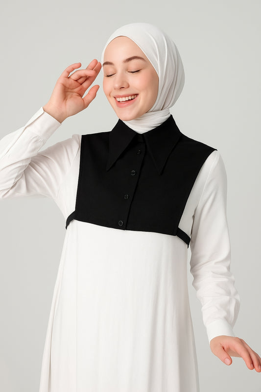 Sivri Yakalı Gömlek Yakası - Siyah