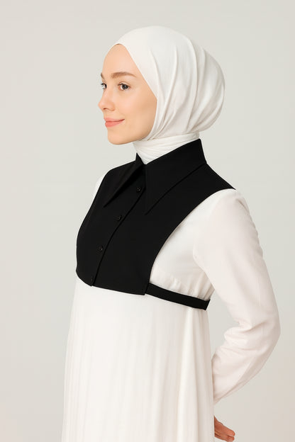 Sivri Yakalı Gömlek Yakası - Siyah
