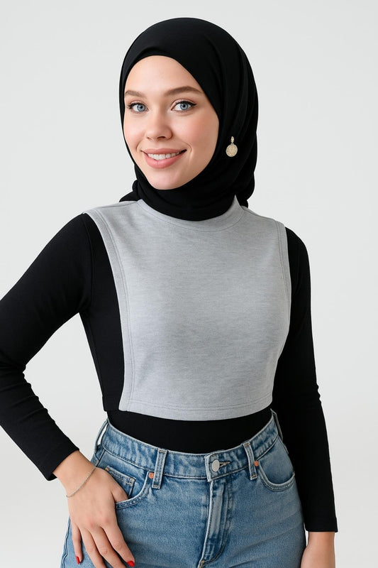 Balıkçı Kolsuz Boyunluk - Gri