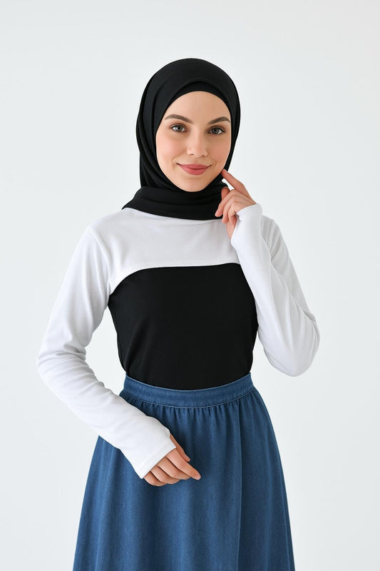 Balıkçı Parmaklı Boyunluklu Kolluk - Beyaz