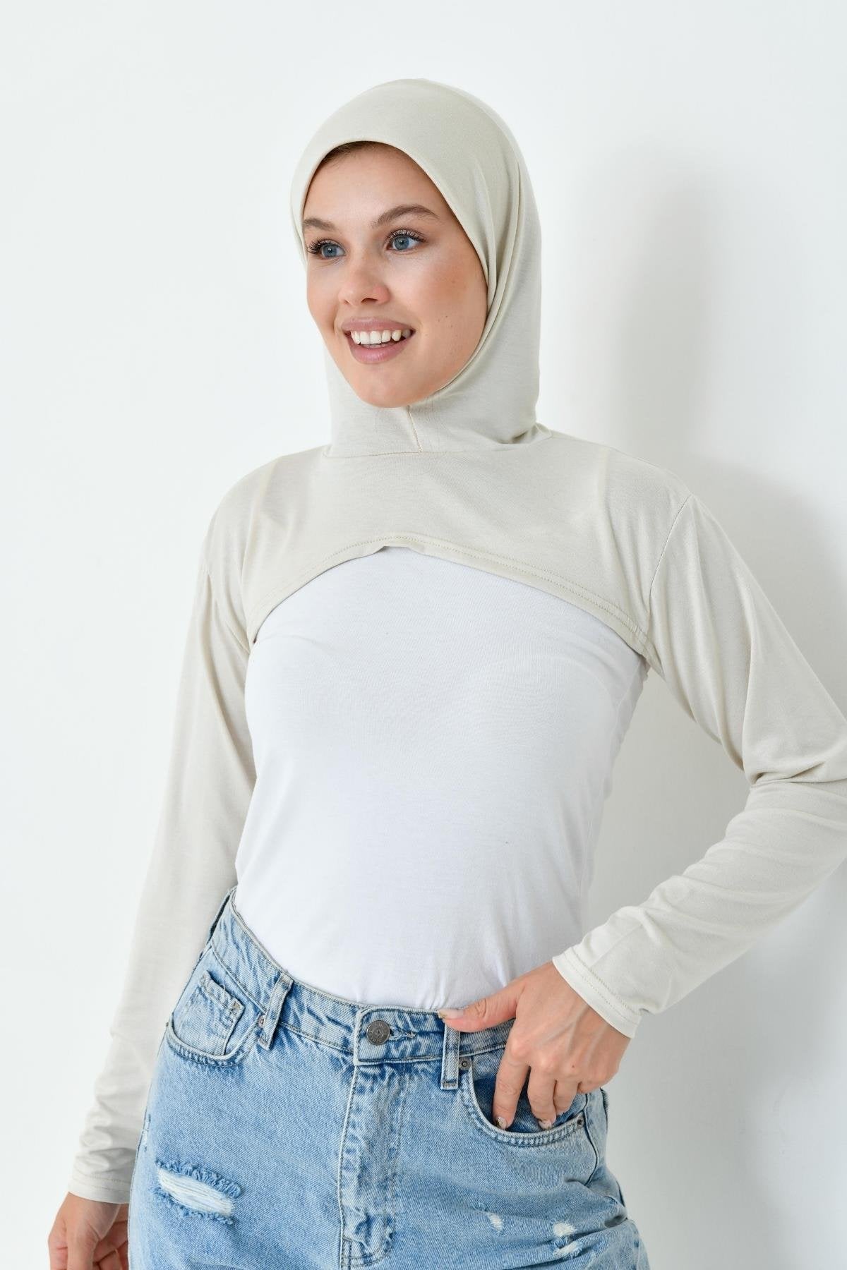 Boneli Boyunluklu Kolluk - Bej