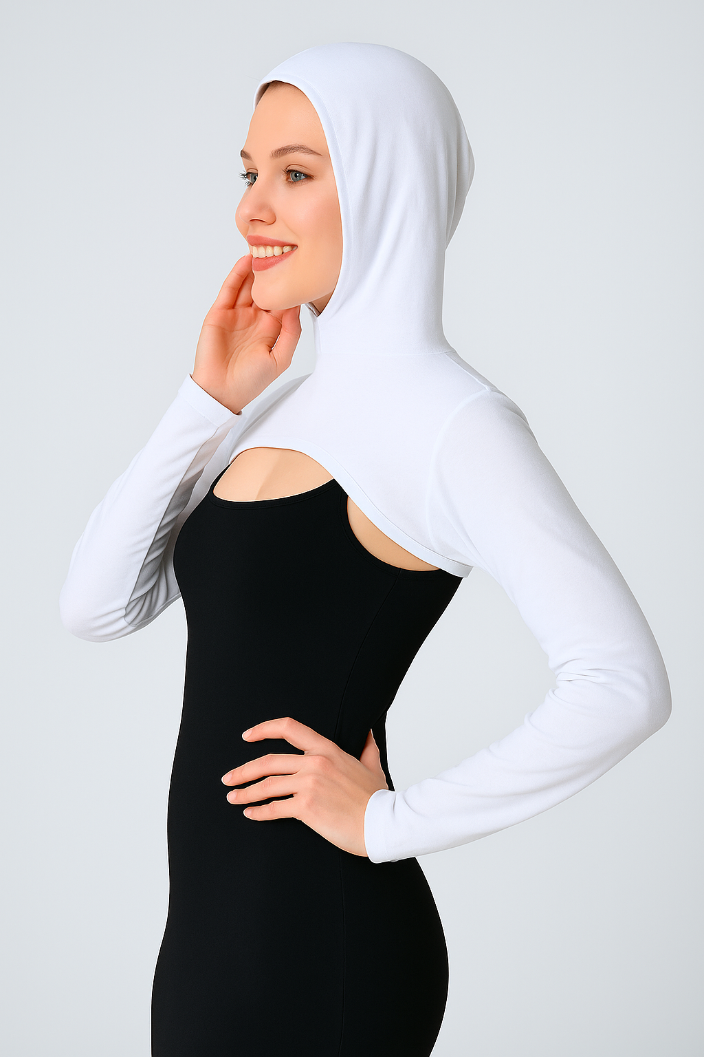 Boneli Boyunluklu Kolluk - Beyaz