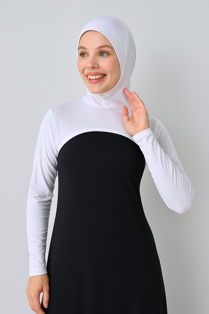 Boneli Boyunluklu Kolluk - Beyaz