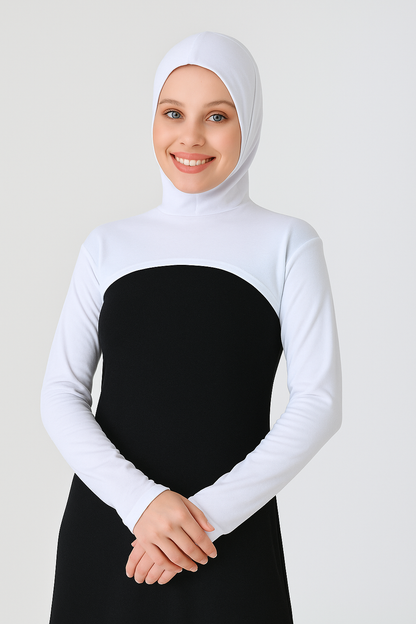 Boneli Boyunluklu Kolluk - Beyaz