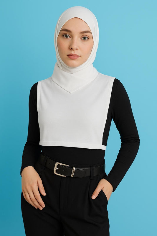 Çapraz Yaka Boyunluk - Beyaz