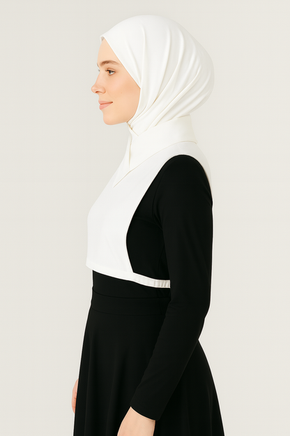 Turtleneck Sleeveless Neck Collar - White