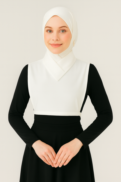 Turtleneck Sleeveless Neck Collar - White