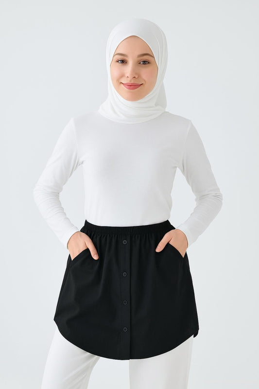 Cepli Gömlek Etek - Siyah