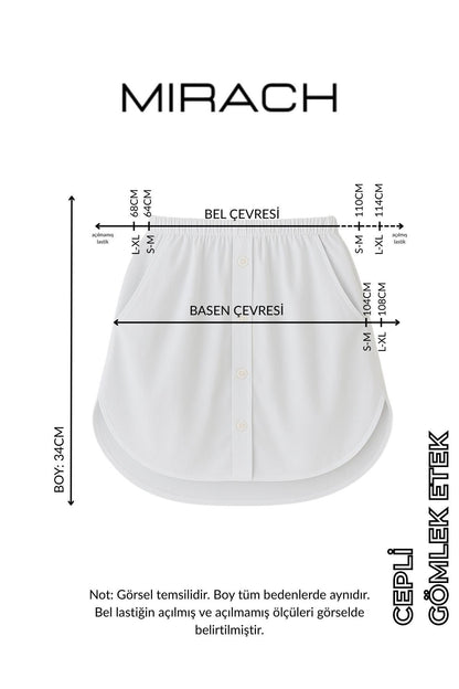 Cepli Gömlek Etek - Siyah