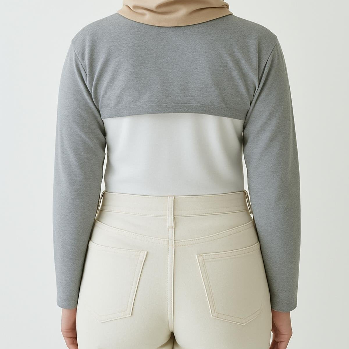 Gömlek yaka tesettür elbise altına uygun boyunluk ve kolluk kombin