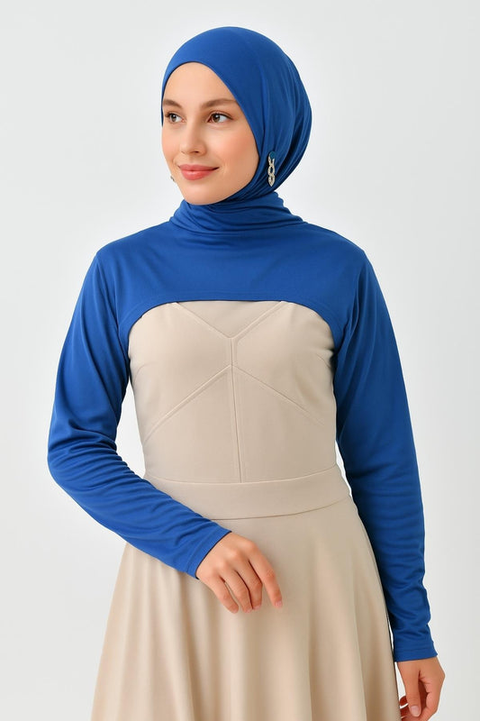 Dik Yaka Boyunluklu Kolluk - Mavi
