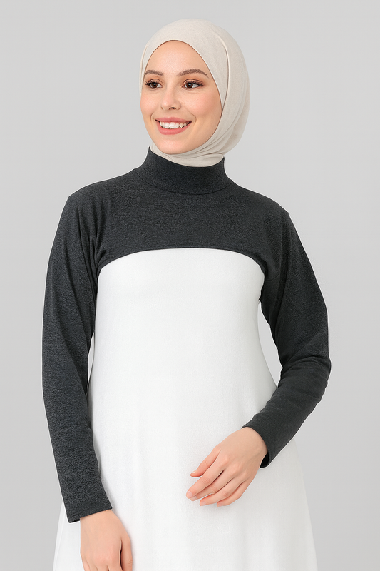 طوق قائم للرقبة، طوق للكم - فحمي