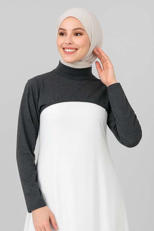 طوق قائم للرقبة، طوق للكم - فحمي