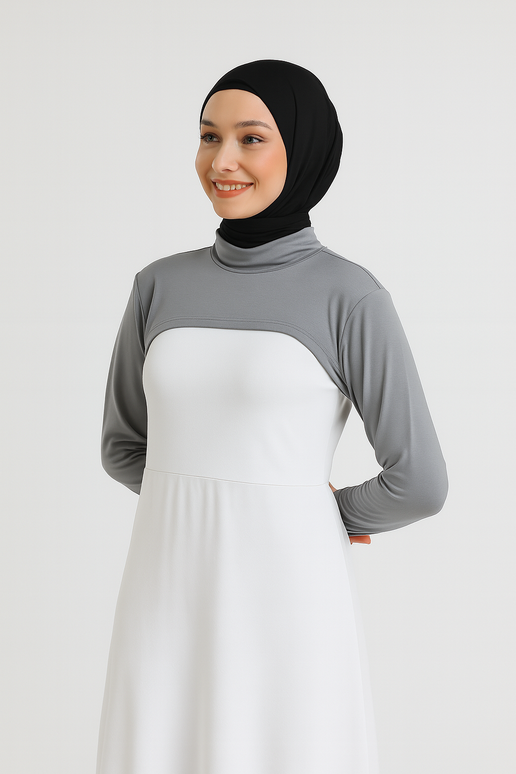 Dik Yaka Boyunluklu Kolluk - Gri