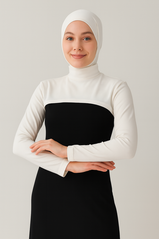 طوق قائم للرقبة والكم - كريمي