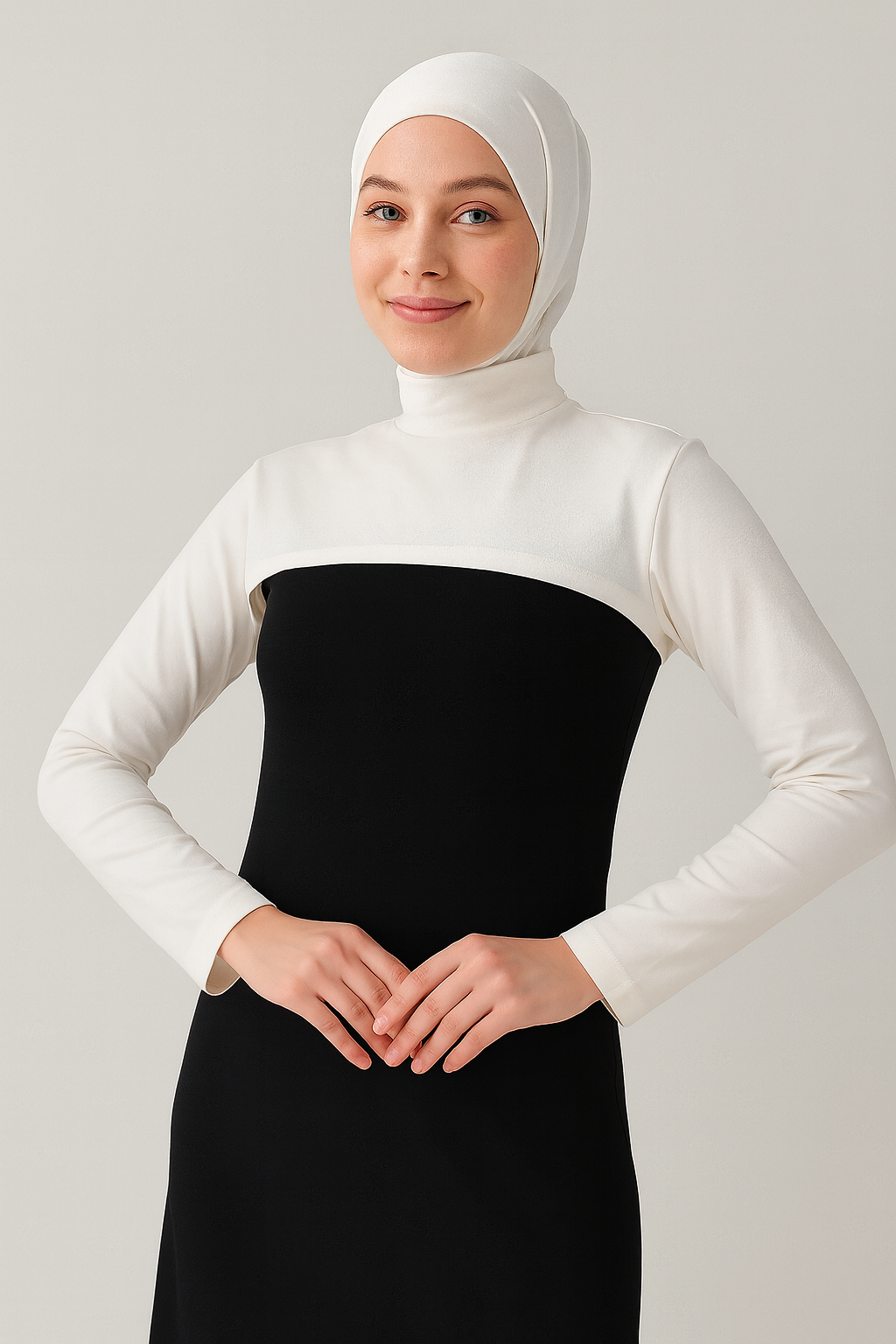 Dik Yaka Boyunluklu Kolluk - Krem