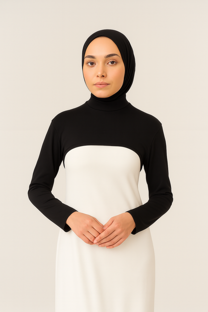 Dik Yaka Boyunluklu Kolluk - Siyah