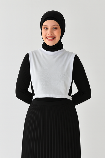 Turtleneck Sleeveless Neck Collar - White