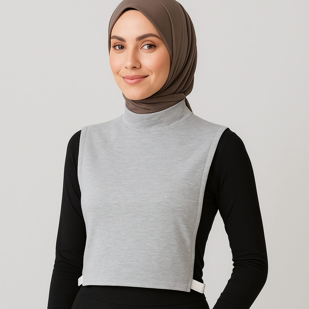 Tesettür boyunluk ve kolluk kombinli kadın uzun kolluk modeli