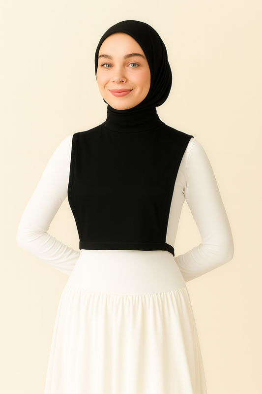 Turtleneck Sleeveless Neck Collar - Black