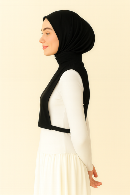 Balıkçı Kolsuz Boyunluk - Siyah