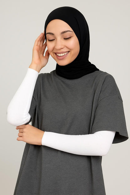 Fitilli Ekstra Uzun Kolluk - Beyaz
