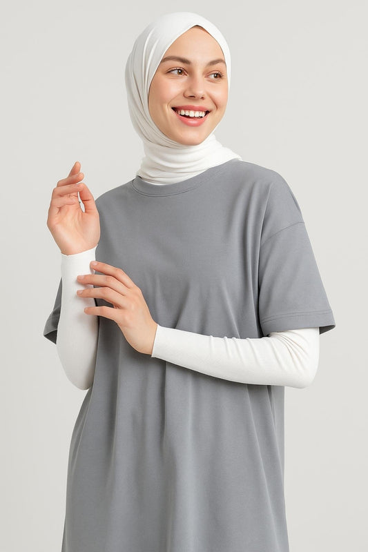 Fitilli Ekstra Uzun Kolluk - Beyaz