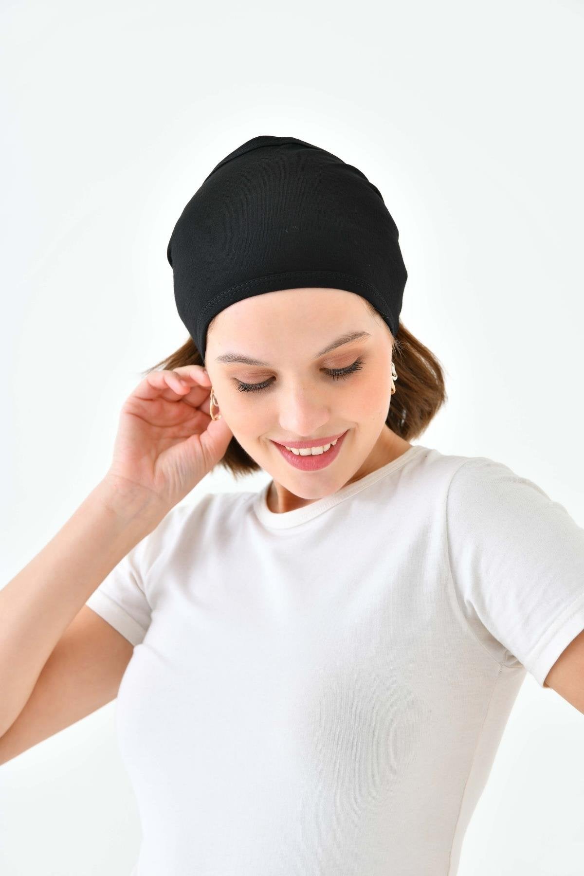 Geniş Bandana Bone - Siyah