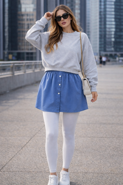 Gömlek Etek - Kot Rengi